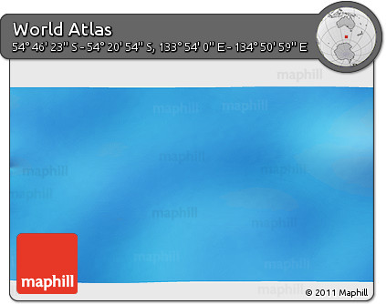Physical 3D Map of the Area around 54° 33' 39" S, 134° 22' 30" E