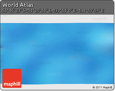 Physical 3D Map of the Area around 54° 33' 39" S, 134° 22' 30" E