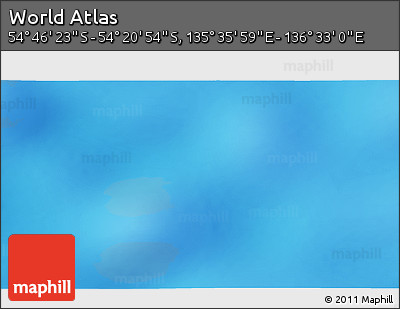 Physical 3D Map of the Area around 54° 33' 39" S, 136° 4' 29" E