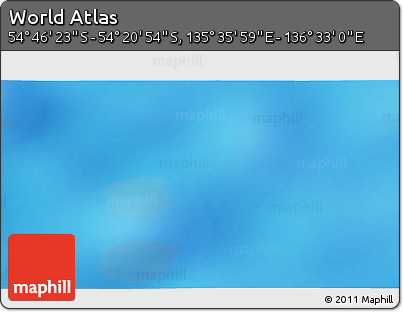 Physical 3D Map of the Area around 54° 33' 39" S, 136° 4' 29" E