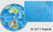 Physical Location Map of the area around 54° 33' 39" S, 136° 4' 29" E