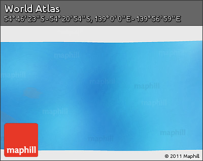 Physical 3D Map of the Area around 54° 33' 39" S, 139° 28' 29" E