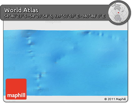 Physical 3D Map of the Area around 54° 33' 39" S, 140° 19' 29" E