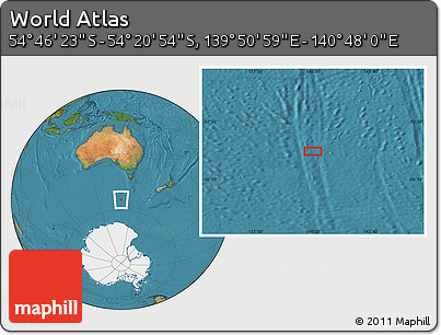 Satellite Location Map of the Area around 54° 33' 39" S, 140° 19' 29" E