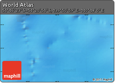 Physical Map of the Area around 54° 33' 39" S, 140° 19' 29" E