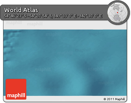 Satellite 3D Map of the Area around 54° 33' 39" S, 142° 1' 30" E