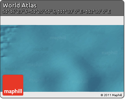 Satellite 3D Map of the Area around 54° 33' 39" S, 142° 1' 30" E