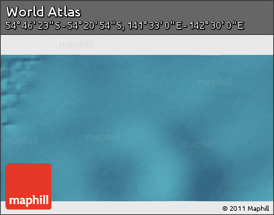 Satellite 3D Map of the Area around 54° 33' 39" S, 142° 1' 30" E