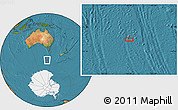 Satellite Location Map of the area around 54° 33' 39" S, 144° 34' 29" E