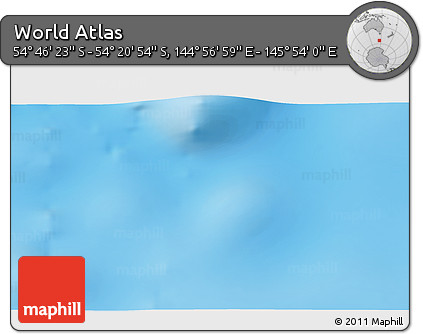Physical 3D Map of the Area around 54° 33' 39" S, 145° 25' 30" E
