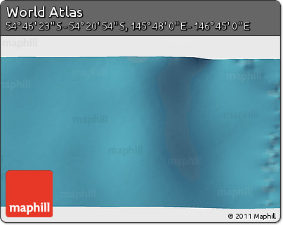 Satellite 3D Map of the Area around 54° 33' 39" S, 146° 16' 30" E