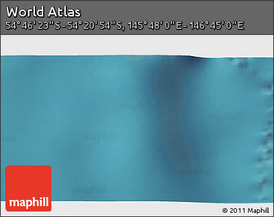 Satellite 3D Map of the Area around 54° 33' 39" S, 146° 16' 30" E