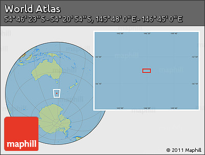 Savanna Style Location Map of the Area around 54° 33' 39" S, 146° 16' 30" E