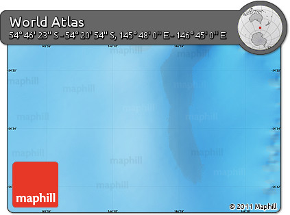 Physical Map of the Area around 54° 33' 39" S, 146° 16' 30" E