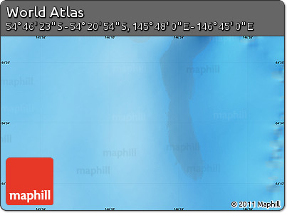 Physical Map of the Area around 54° 33' 39" S, 146° 16' 30" E