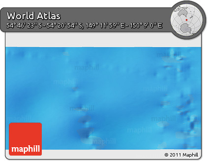 Physical 3D Map of the Area around 54° 33' 39" S, 149° 40' 30" E