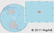 Gray Location Map of the area around 54° 33' 39" S, 149° 40' 30" E