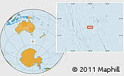 Political Location Map of the area around 54° 33' 39" S, 149° 40' 30" E