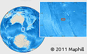 Shaded Relief Location Map of the area around 54° 33' 39" S, 149° 40' 30" E