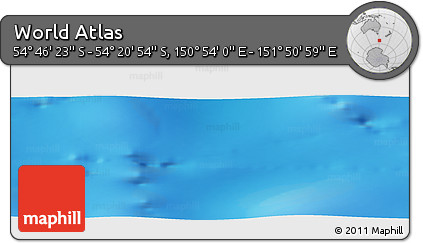 Physical Panoramic Map of the Area around 54° 33' 39" S, 151° 22' 30" E