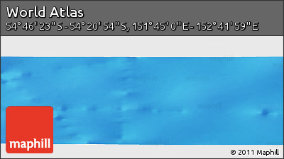 Physical Panoramic Map of the Area around 54° 33' 39" S, 152° 13' 29" E