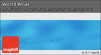 Physical Panoramic Map of the Area around 54° 33' 39" S, 153° 4' 29" E
