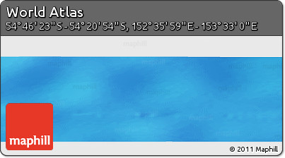 Physical Panoramic Map of the Area around 54° 33' 39" S, 153° 4' 29" E