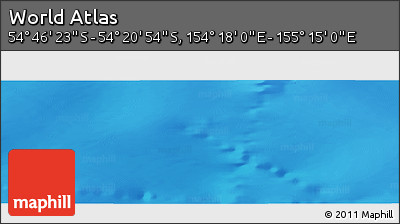 Physical Panoramic Map of the Area around 54° 33' 39" S, 154° 46' 30" E