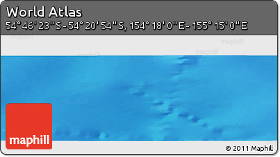 Physical Panoramic Map of the Area around 54° 33' 39" S, 154° 46' 30" E