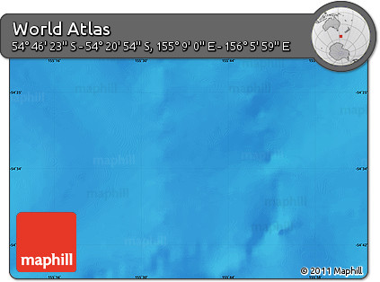 Physical Map of the Area around 54° 33' 39" S, 155° 37' 30" E
