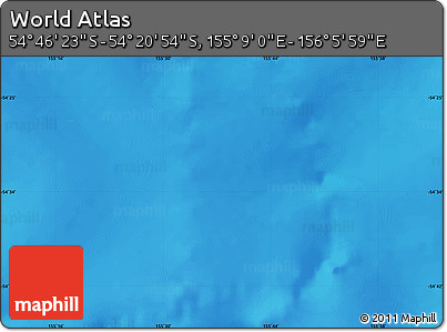 Shaded Relief Map of the Area around 54° 33' 39" S, 155° 37' 30" E