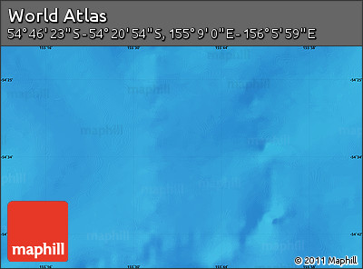 Shaded Relief Map of the Area around 54° 33' 39" S, 155° 37' 30" E