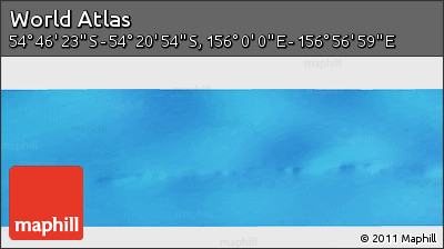 Physical Panoramic Map of the Area around 54° 33' 39" S, 156° 28' 29" E