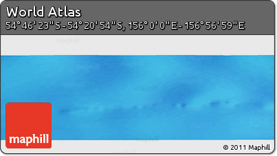 Physical Panoramic Map of the Area around 54° 33' 39" S, 156° 28' 29" E