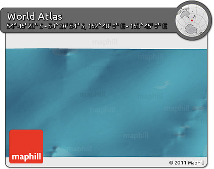 Satellite 3D Map of the Area around 54° 33' 39" S, 163° 16' 30" E