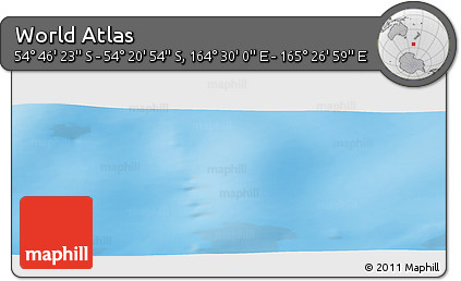 Physical Panoramic Map of the Area around 54° 33' 39" S, 164° 58' 29" E