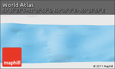 Physical Panoramic Map of the Area around 54° 33' 39" S, 164° 58' 29" E
