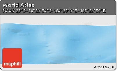 Physical Panoramic Map of the Area around 54° 33' 39" S, 164° 58' 29" E