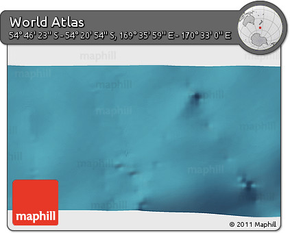 Satellite 3D Map of the Area around 54° 33' 39" S, 170° 4' 29" E
