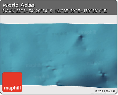 Satellite 3D Map of the Area around 54° 33' 39" S, 170° 4' 29" E