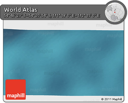 Satellite 3D Map of the Area around 54° 33' 39" S, 171° 46' 30" E