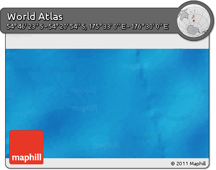 Physical 3D Map of the Area around 54° 33' 39" S, 176° 1' 30" E