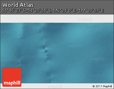 Satellite 3D Map of the Area around 54° 33' 39" S, 176° 52' 30" E