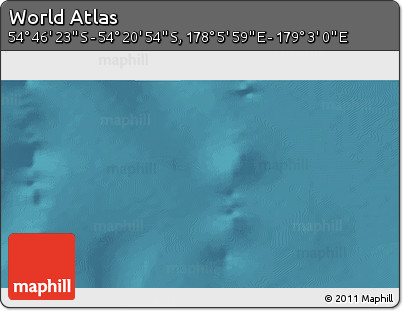 Satellite 3D Map of the Area around 54° 33' 39" S, 178° 34' 29" E