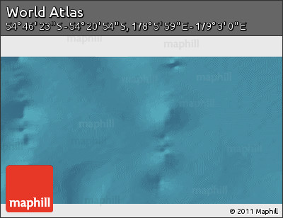 Satellite 3D Map of the Area around 54° 33' 39" S, 178° 34' 29" E