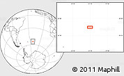 Blank Location Map of the area around 54° 33' 39" S, 21° 10' 29" W