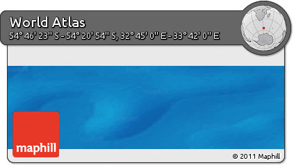 Physical Panoramic Map of the Area around 54° 33' 39" S, 33° 13' 30" E