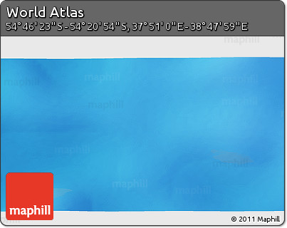 Physical 3D Map of the Area around 54° 33' 39" S, 38° 19' 30" E
