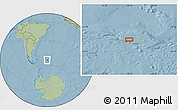 Savanna Style Location Map of the area around 54° 33' 39" S, 38° 10' 29" W, hill shading