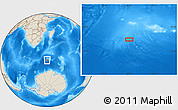 Shaded Relief Location Map of the area around 54° 33' 39" S, 40° 52' 30" E